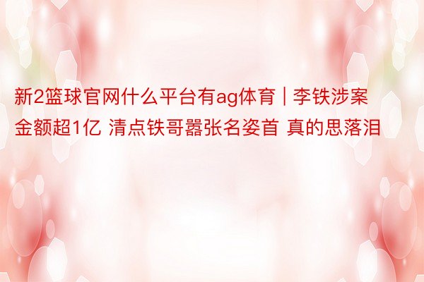 新2篮球官网什么平台有ag体育 | 李铁涉案金额超1亿 清点铁哥嚣张名姿首 真的思落泪